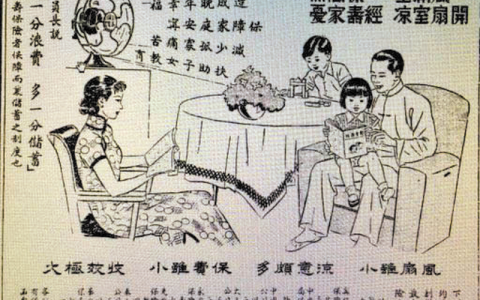 0209 | 民国时保险插画：其乐融融